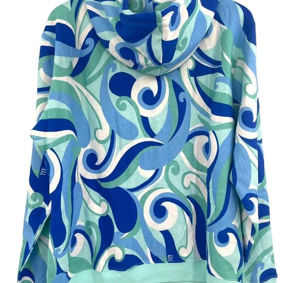 Hill House Women's Allie Zip Up Hoodie Jacket Ocean Kaleidoscope NWT XS - Picture 4 of 7